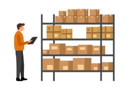 Warehouse worker checking stock inventory